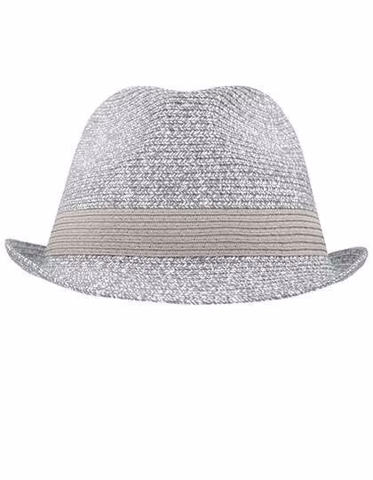 Myrtle beach Cappello Melange con Effetto Intrecciato e Nastro, Grey Melange L/XL (58 cm), MB6700