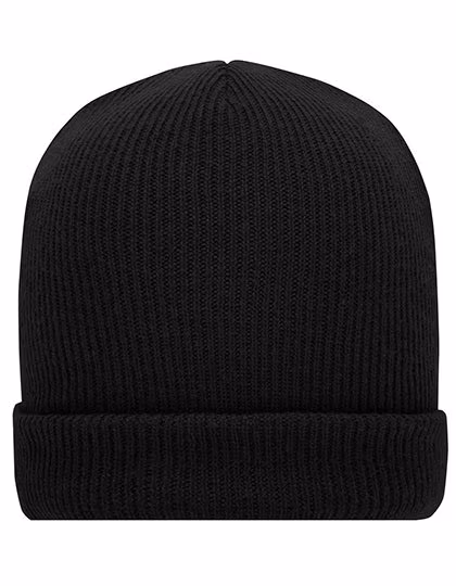 Myrtle beach Bonnet d'hiver en Polyester recyclé, coupe classique, Black One Size, MB7145