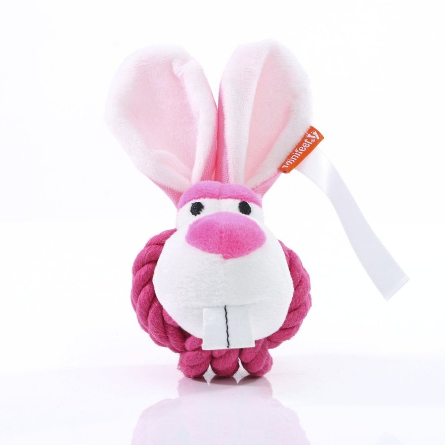 Mbw MiniFeet® Hundespielzeug Knotentier Hase, Pink One Size, MBW170021