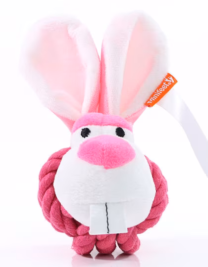 Mbw MiniFeet® Hundespielzeug Knotentier Hase, Pink One Size, MBW170021