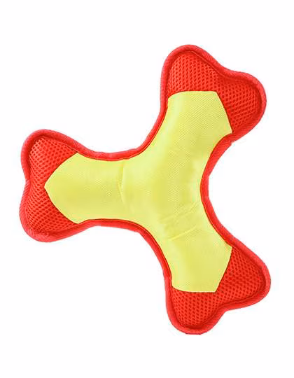 Mbw MiniFeet® Hundespielzeug Flying Triple, wasserdicht, Yellow/Red M, MBW170051
