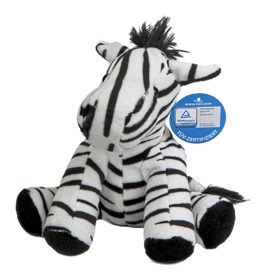 Mbw MiniFeet® Plüschtier Zebra Zora 18 cm, Standard 18 cm, MBW60037