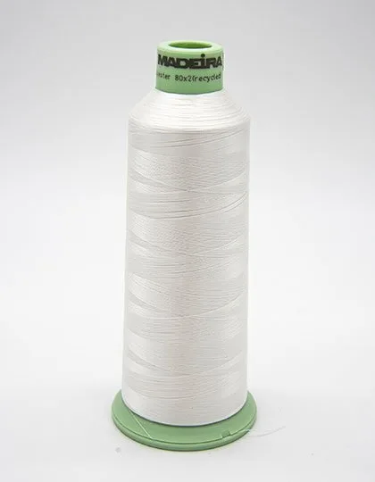 Madeira Polyneon Green Stickgarnspule 100% Recycling, White 7.500 m, MD700