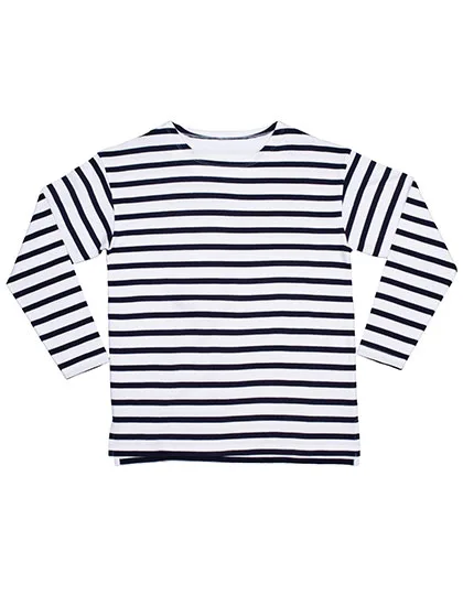 Mantis Kids Breton Long-Sleeve Shirt Organic Cotton for Kids, White/Navy 2-3 Jahre, MK84