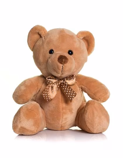 Mumbles Velvety Mumbles Bear with Bow, Brown S, MM032