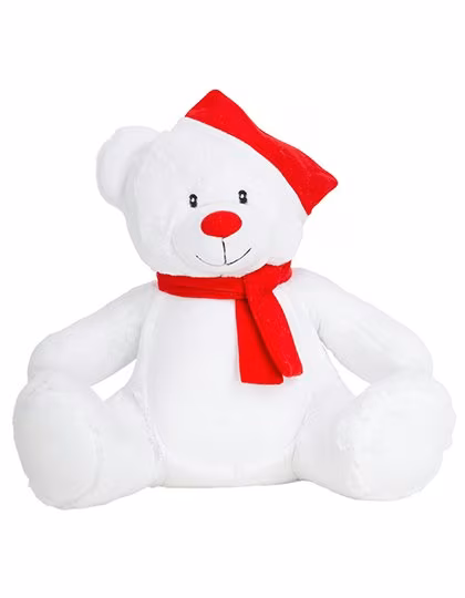 Mumbles Zippie de Noël Ours L peluche en, White/Red L, MM573