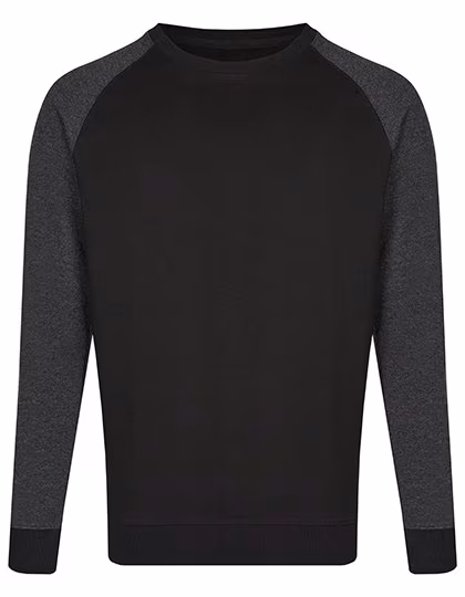 Miners mate Crew Neck Sweatshirt Cotton Blend for Men, Black/Heather Black S, MY510