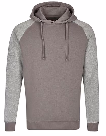 Miners Mate Cotton Hoodie with Raglan Sleeves, Grey Solid/Heather Grey XL, MY611