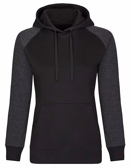 Miners mate Hoody with Cosy Inner Lining for Women, Black/Heather Black XS, MY620