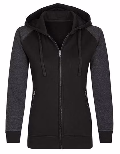 Miners mate Zip-Hoody aus Baumwolle mit Reißverschluss für Damen, Grey Solid/Heather Grey XS, MY720