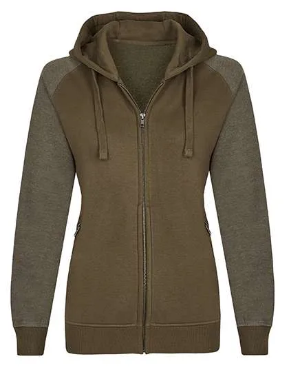 Miners mate Zip-Hoody aus Baumwolle mit Reißverschluss für Damen, Olive/Heather Olive XL, MY720