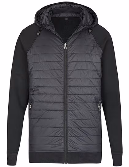 Miners mate Veste hybride avec capuche amovible, Grey Solid L, MY810