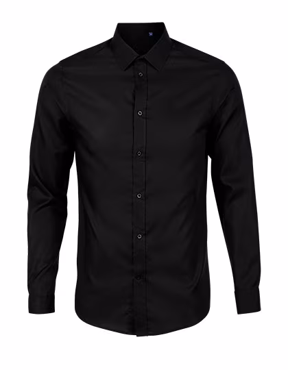 NEOBLU Camicia da Uomo Blaise in Microtwill di Cotone, Deep Black S, NB3182