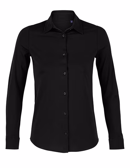 NEOBLU Chemise jersey manches longues avec col italien, Deep Black S, NB3199