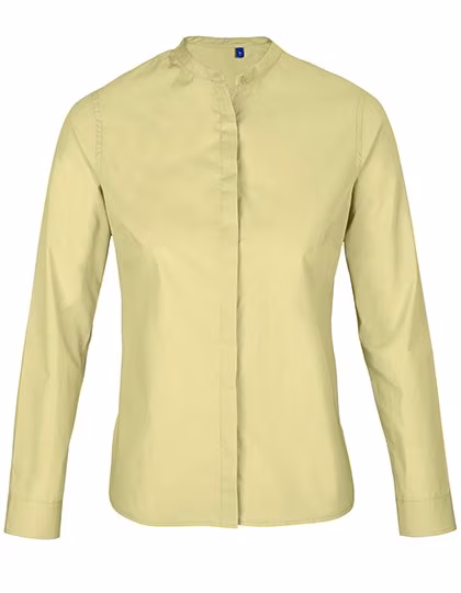 NEOBLU Camicia con Collo alla Coreana in Cotone Biologico, Beige L, NB3787