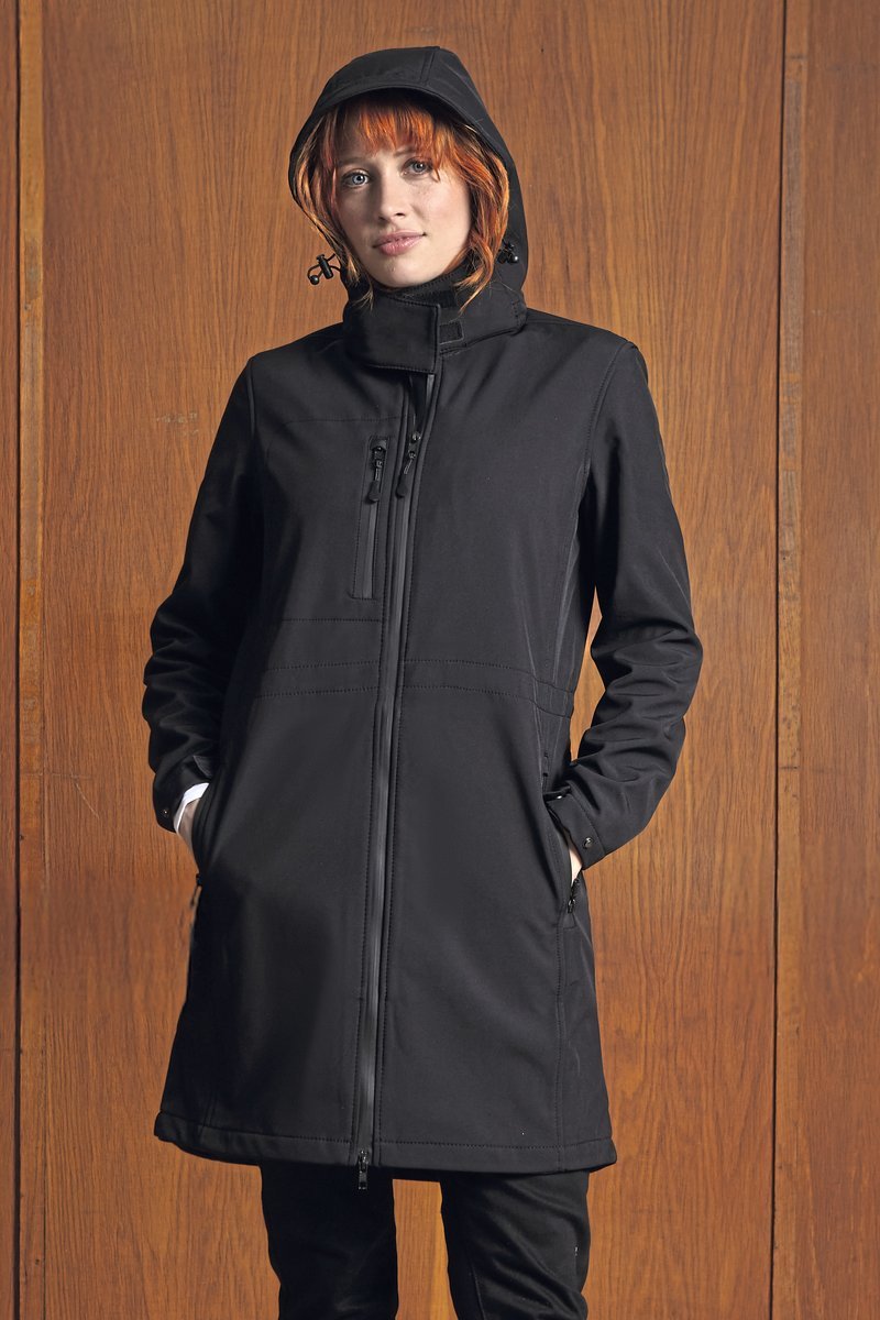 NEOBLU Langer Softshell-Mantel Achille mit Fleece, Deep Black S, NB3794