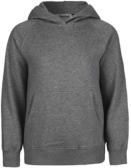 Neutral Hoodie aus Bio-Baumwolle mit Kapuze für Kinder, Dark Heather 128/134, NE13101