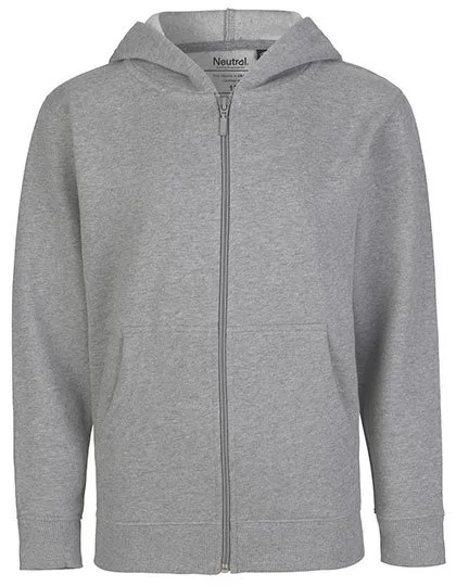Neutral Fairtrade Kinder Zip Hoodie Bio-Baumwolle, Sport Grey 152/158, NE13301