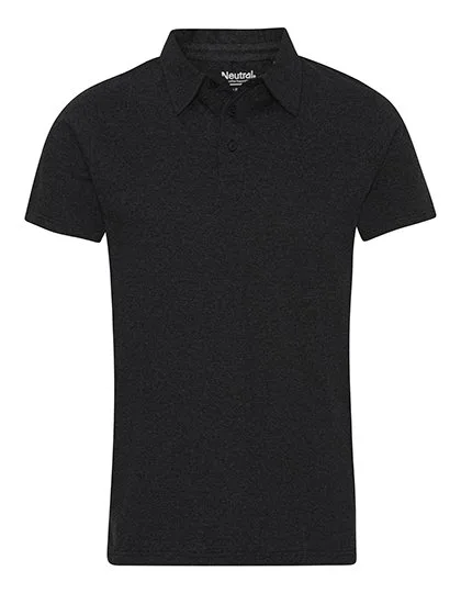 Neutral Recycled Cotton Polo mit Piqué-Strick, Black Melange XS, NE20090