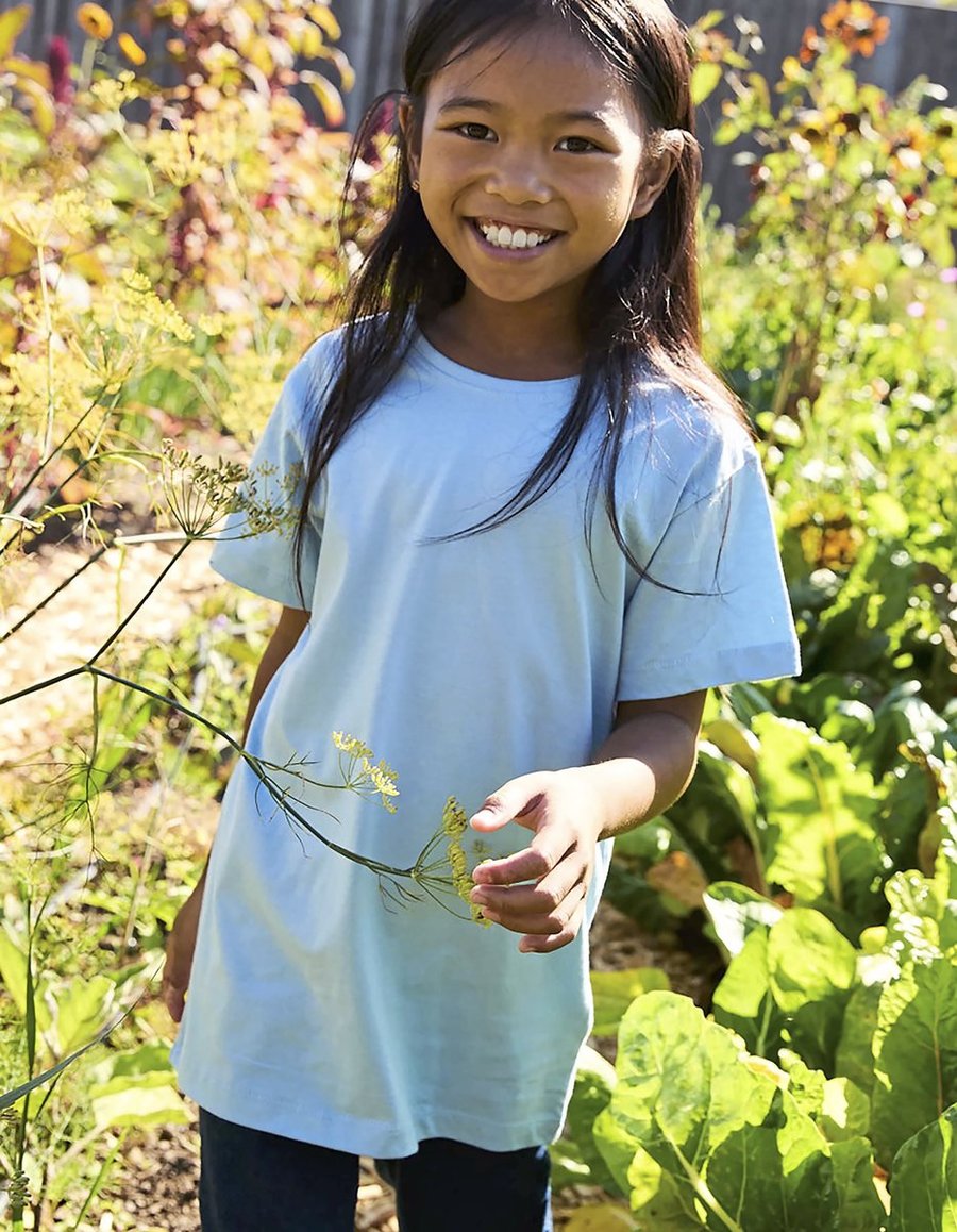 Neutral Fairtrade Kinder T-Shirt mit Elasthan, Dusty Indigo 140/146, NE30001