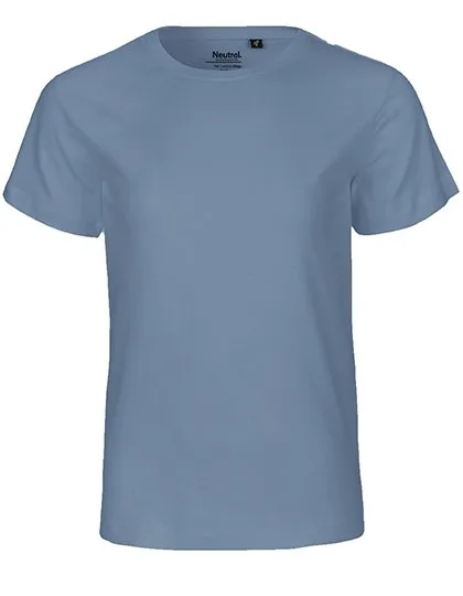 Neutral Fairtrade Kinder T-Shirt mit Elasthan, Dusty Indigo 92/98, NE30001