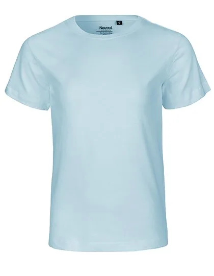 Neutral Fairtrade Kinder T-Shirt mit Elasthan, Light Blue 104/110, NE30001