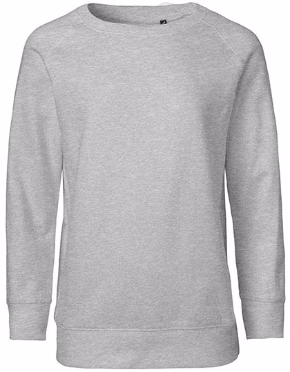 Neutral Fairtrade Kinder-Sweatshirt mit Fleecefutter, Sport Grey 128/134, NE33001