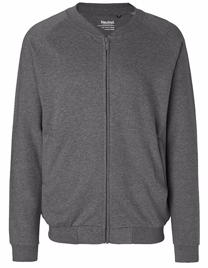 Neutral Organic Cotton Jacket with Fleece-Lined Back, Dark Heather L, NE73501