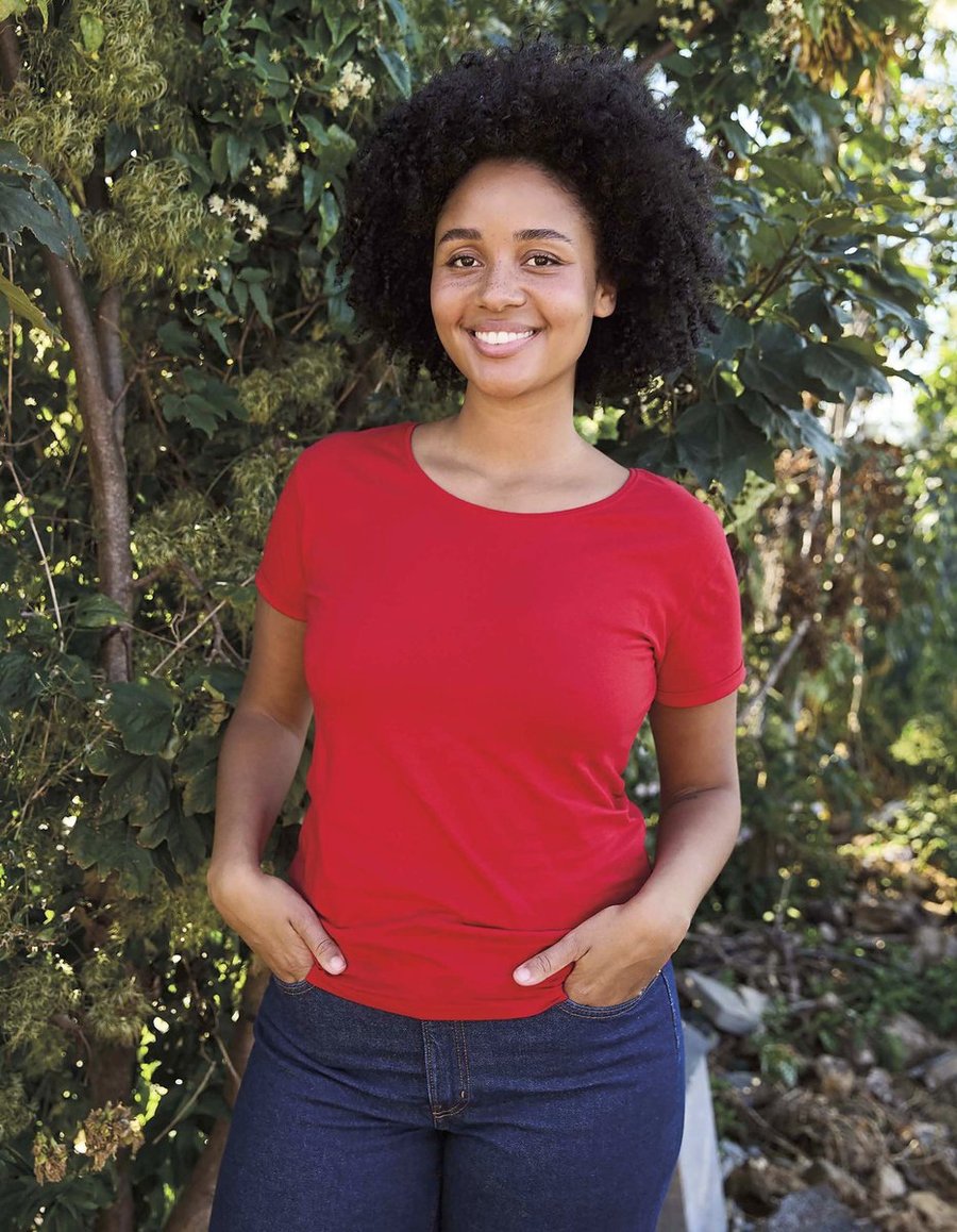 Neutral Nachhaltiges Damen T-Shirt mit Rollärmeln, Bordeaux XXL, NE80012