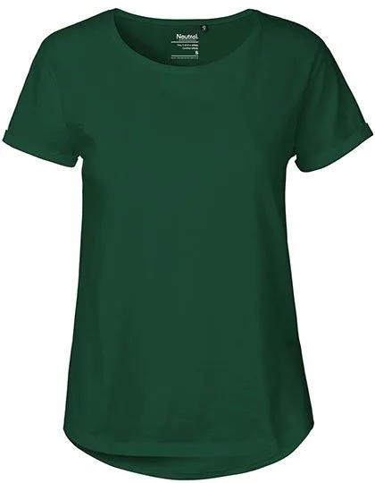 Neutral Nachhaltiges Damen T-Shirt mit Rollärmeln, Bottle Green XL, NE80012