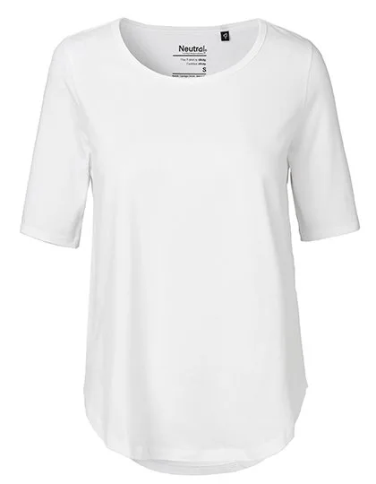Neutral T-Shirt aus Bio-Baumwolle, halblang für Damen, White M, NE81004