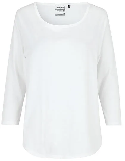 Neutral T-Shirt aus Bio-Baumwolle, 3/4-Ärmel für Damen, White XXL, NE81006