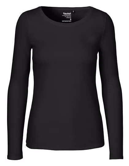 Neutral T-Shirt Sostenibile da Donna a Maniche Lunghe in Cotone Biologico, Black S, NE81050