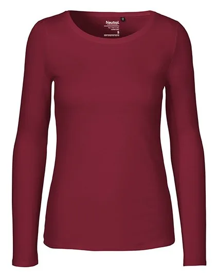 Neutral Nachhaltiges Damen Langarm T-Shirt Bio-Baumwolle, Bordeaux XXL, NE81050