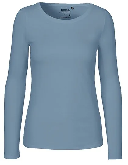 Neutral Nachhaltiges Damen Langarm T-Shirt Bio-Baumwolle, Dusty Indigo XXL, NE81050