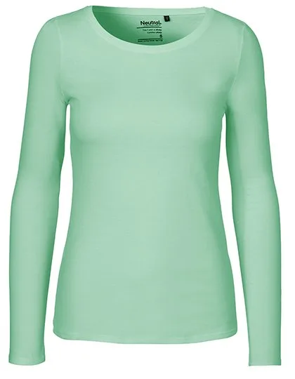 Neutral Nachhaltiges Damen Langarm T-Shirt Bio-Baumwolle, Dusty Mint XL, NE81050