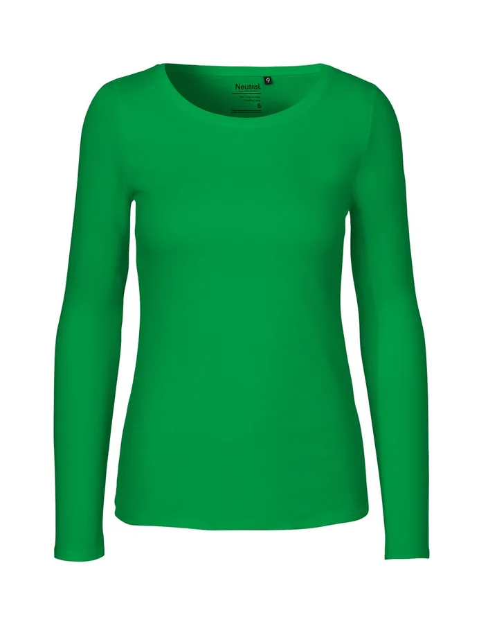 Neutral Nachhaltiges Damen Langarm T-Shirt Bio-Baumwolle, Green XL, NE81050