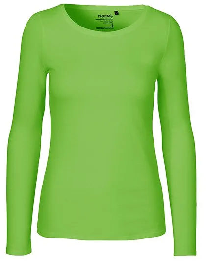 Neutral Nachhaltiges Damen Langarm T-Shirt Bio-Baumwolle, Lime XXL, NE81050
