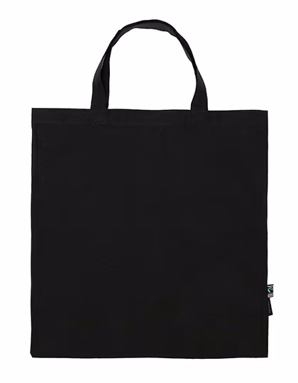 Neutral Fairtrade Cotton Bag with Short Handles, Black 38 x 42 cm, NE90004