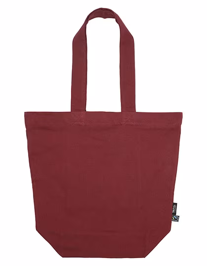Neutral Panama Bag with Zip made of Organic Cotton, Bordeaux 38 x 42 cm, NE90053