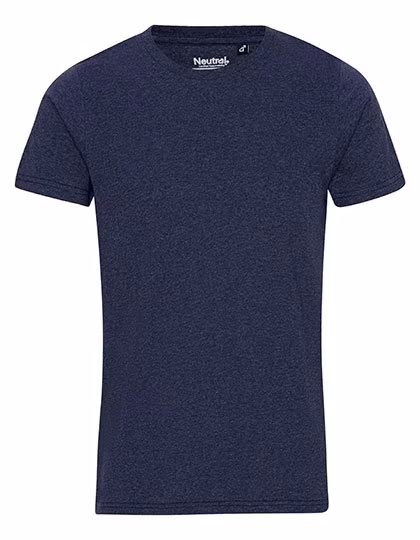 Neutral T-shirt en coton recyclé à col rond, Navy Melange M, NEC61001