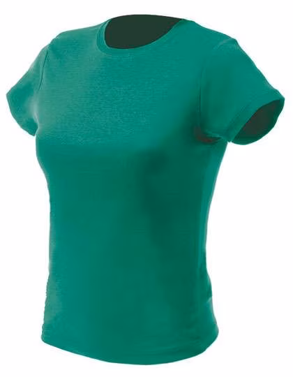 Nath T-Shirt mit schmalem Ripp-Kragen für Damen, Green S, NH141