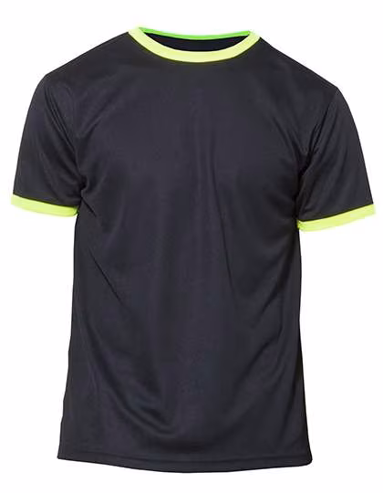 Nath Sport-T-Shirt Action aus Quick-Dry-Gewebe, Black/Yellow Fluor 3/4, NH160K
