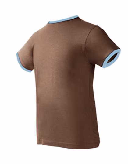 Nath T-Shirt Boston with Contrast Accents, Chocolate/Sky S, NH351