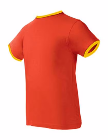 Nath T-shirt Boston avec accents contrastés, Red/Yellow XXL, NH351