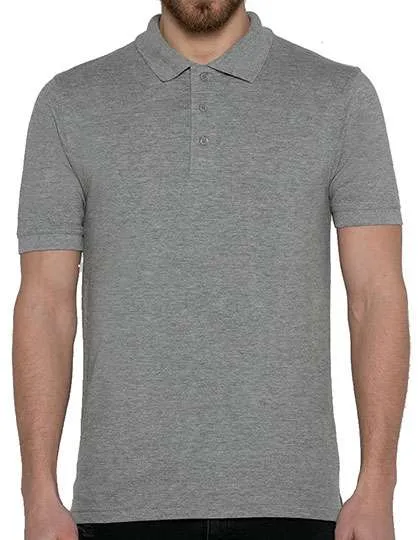 Nath Piqué Polo mit Kragen für Herren, Grey Melange XXL, NH503