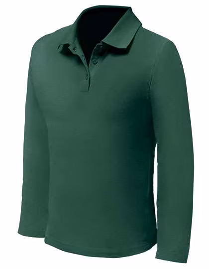 Nath Langarm-Poloshirt aus Mikro-Piqué Baumwolle, Bottle Green S, NH541