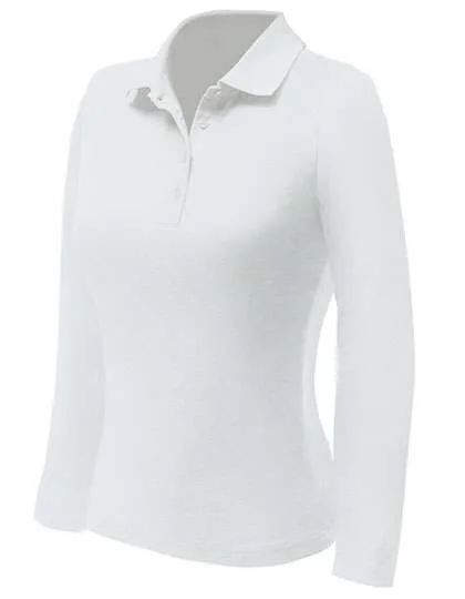 Nath Polo Langarmshirt mit Seitenschlitzen für Damen, White XL, NH542