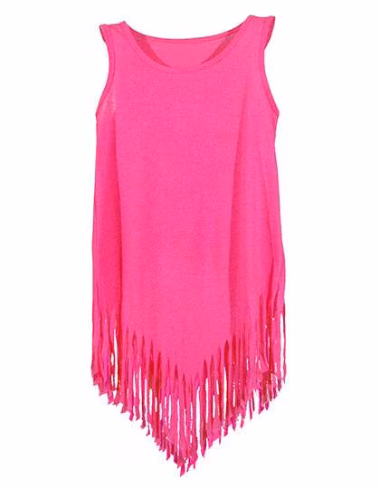 Nath Gilet per Bambini Neon con Frange, Fuchsia Fluor 7/8, NH600
