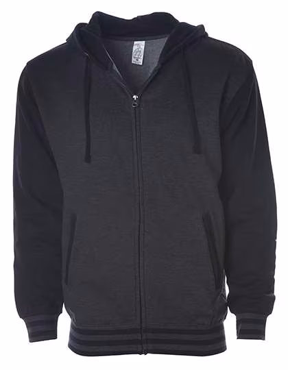 Independent Heavyweight Varsity Zip Hood mit Fleecefutter, Charcoal Heather/Black XL, NP351